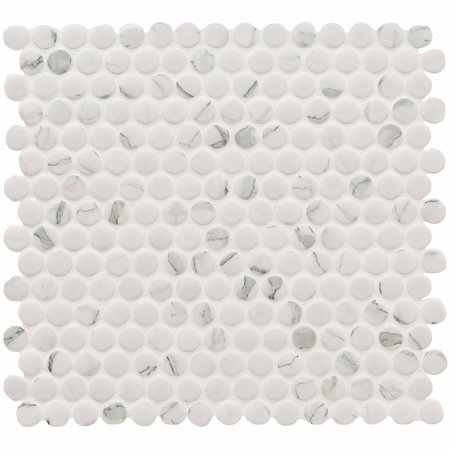 MSI Carrara Pennyround SAMPLE Matte Porcelain Mosaic Floor And Wall Tile ZOR-MD-0405-SAM